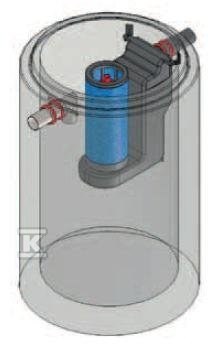 Betonowy separator koalescencyjny z osadnikiem AQUAFIX SK 03/0600, przepustowość nominalna 3 l/s, pojemność osadnika 600 l, króćce z PE 3176043P