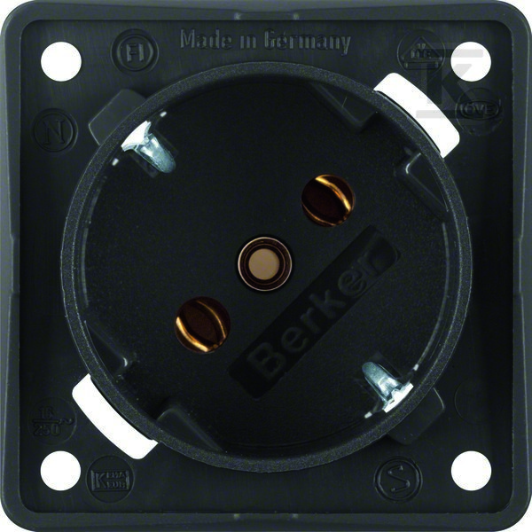 Gniazdo SCHUKO 45°, mechanizm, czarny, mat, INTEGRO FLOW 8418525