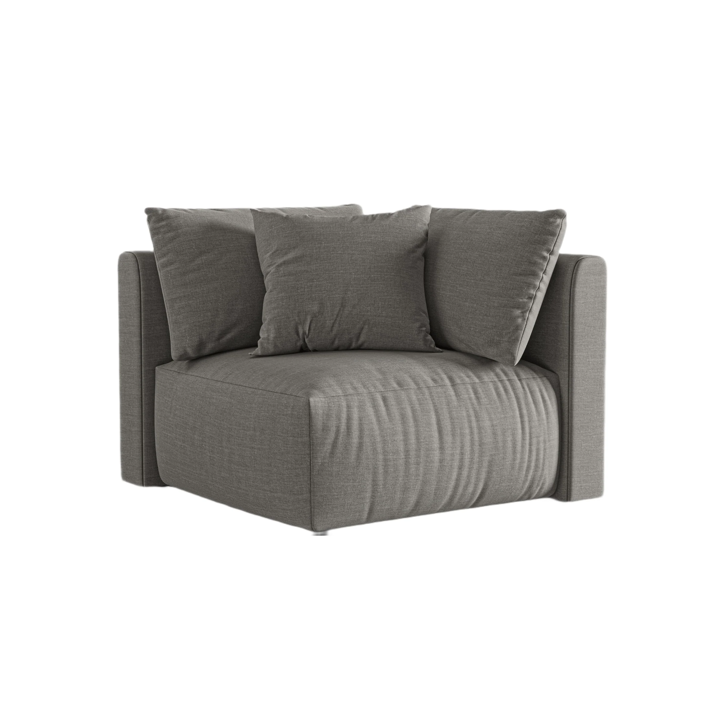 Sofa modułowa CHRIS – element narożny szary szenil