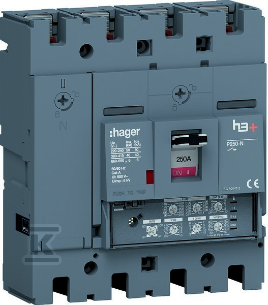 Wyłącznik mocy h3+ P250 4P 250A 40kA LSI HNT251JR