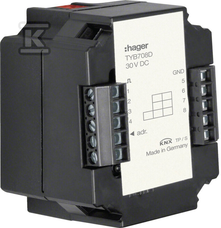 Interfejs uniwersalny 8-krotny komfort p/t, czarny, KNX TYB708D
