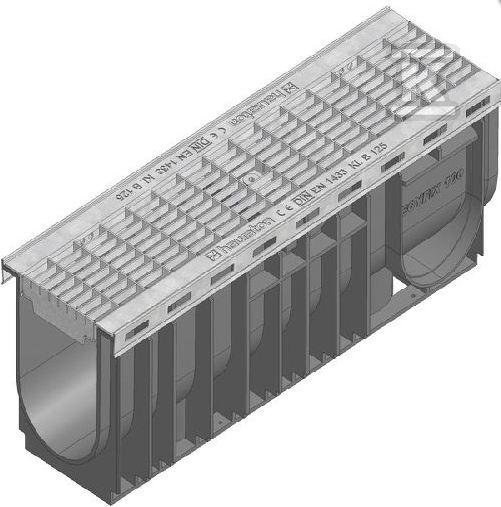 Korytko RECYFIX STANDARD 150, typ 0105, z rusztem kratowym MW 30/10, ocynkowany, kl. B 125 40148