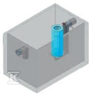 Betonowy separator koalescencyjny AQUAFIX K 150, przepustowość nominalna 150 l/s, króćce z PE 3178150P