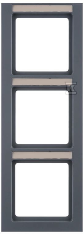 Ramka 3-krotna pionowa z polem opisowym, antracyt, aksamit, Q.3 10536086