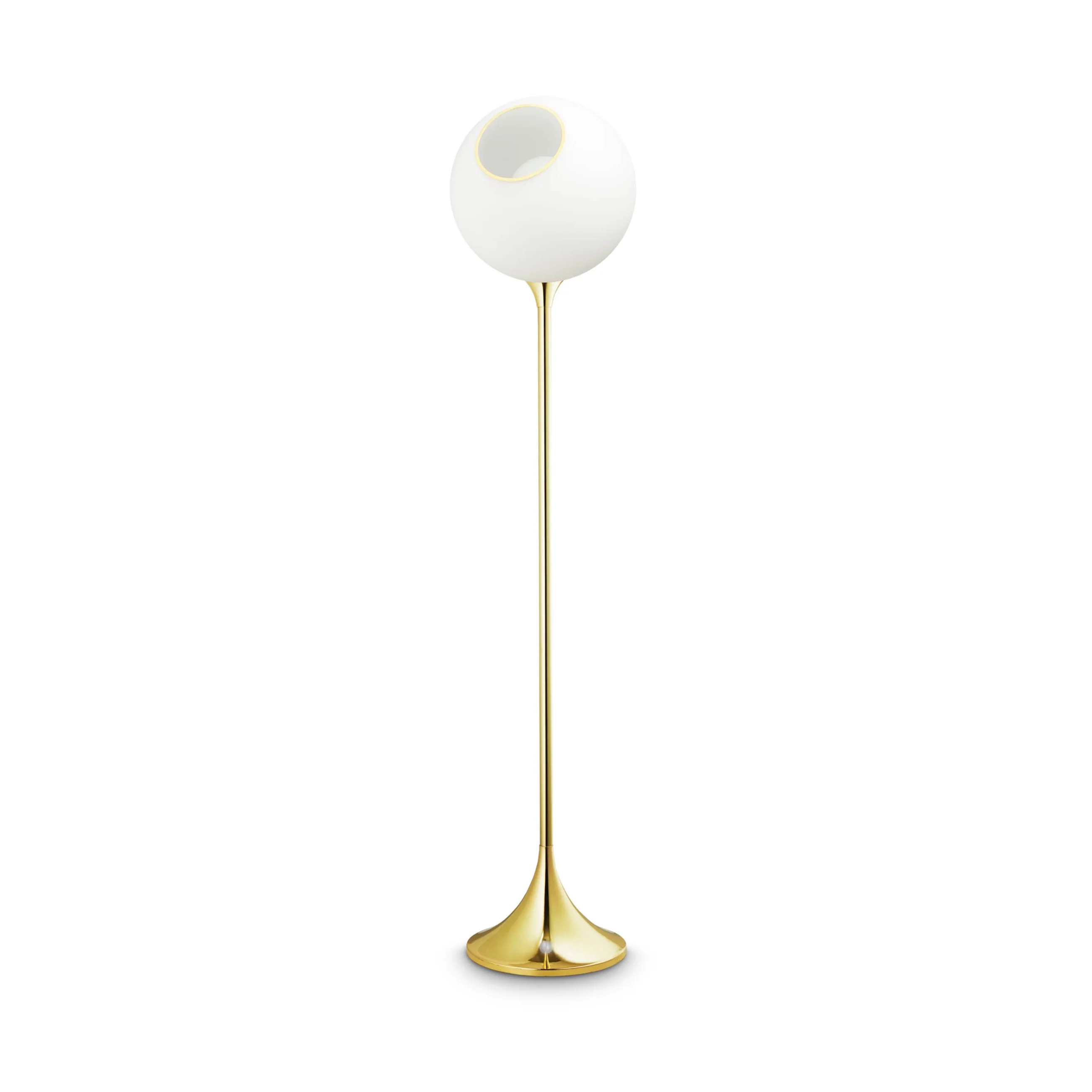Lampa podłogowa BALLROOM biały ze złotą podstawą