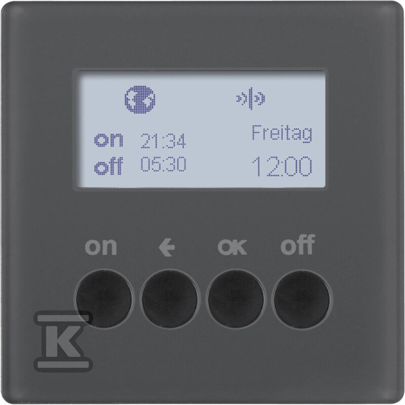 Łącznik czasowy do sterowników załączających i mechanizmów zasilających, antracyt, aksamit lak, quicklink, Q.X KNX RF 85745226