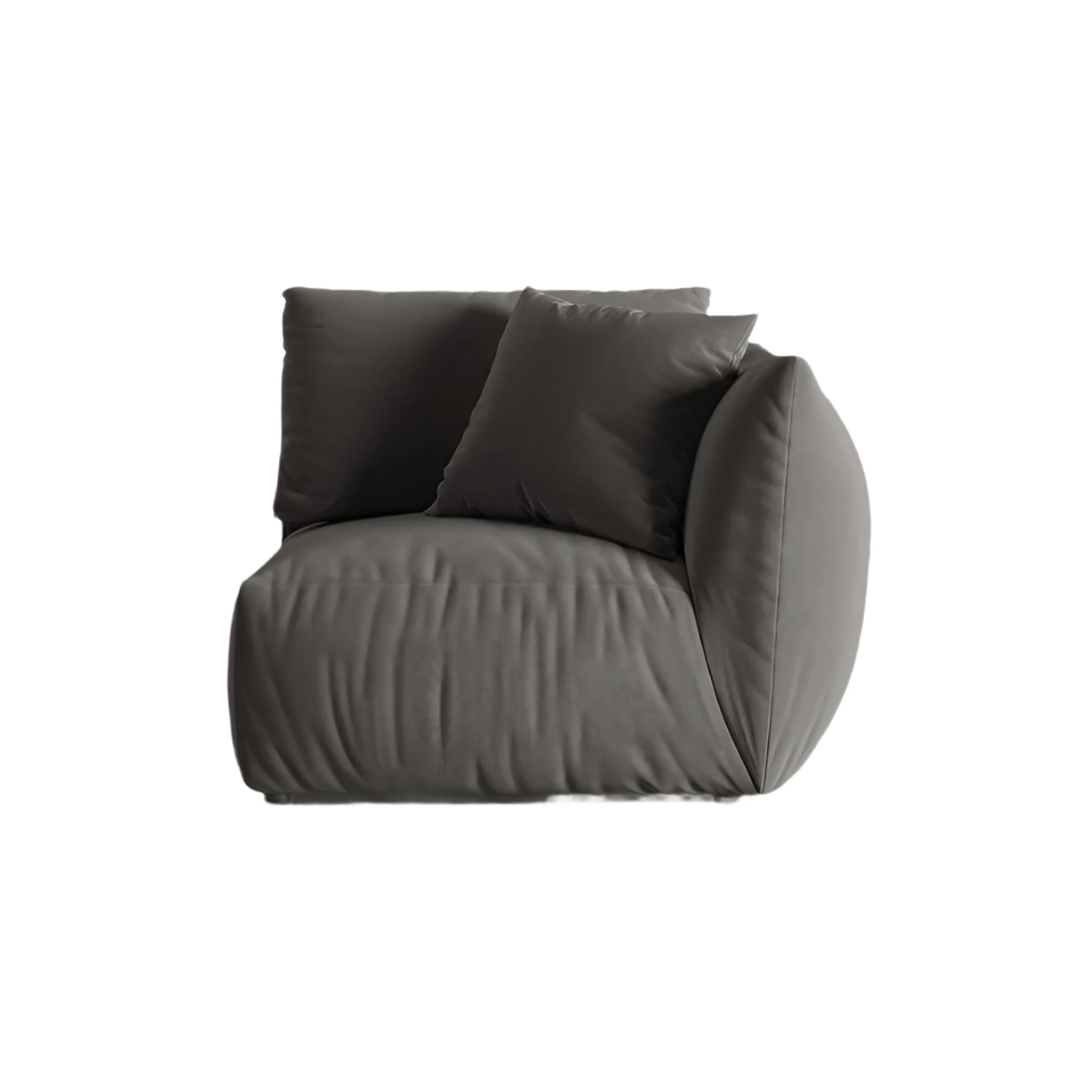 Sofa modułowa aksamitna CHRIS – element prawostronny ciemnoszary