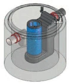 Betonowy separator koalescencyjny AQUAFIX K 080, przepust. nom. 80 l/s, króćce z PE 3103800P