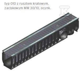 Korytko RECYFIX STANDARD 100, typ 01, z rusztem kratowym, zaciskowym MW 30/10, przej. dla sam. os., ocynk. 40232