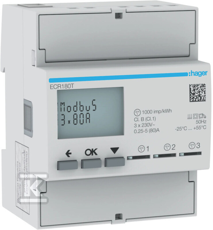 Licznik energii elektrycznej 1-fazowy, 3x80A 4M, Modbus ECR180T