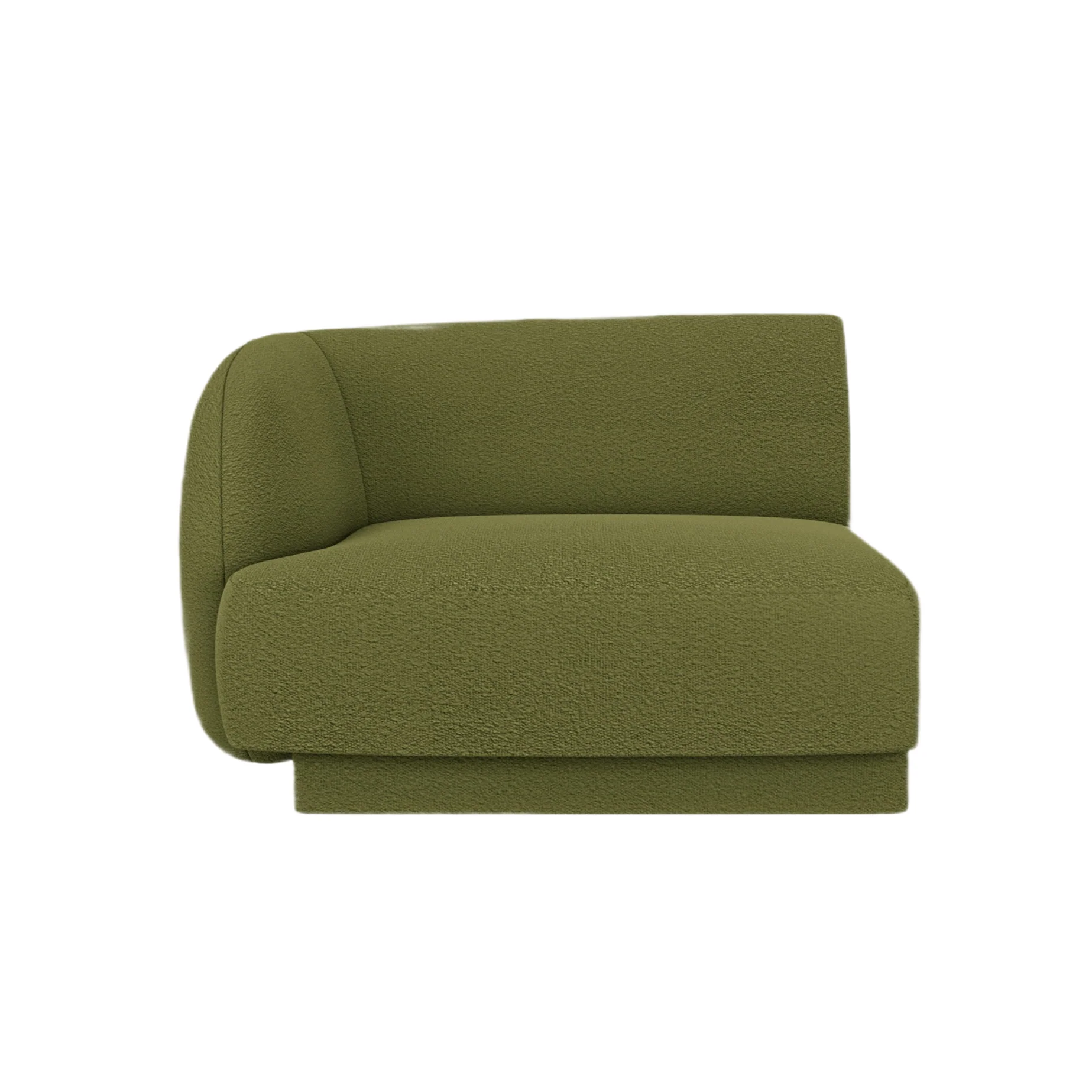 Sofa modułowa MILEY – moduł lewostronny zielony boucle