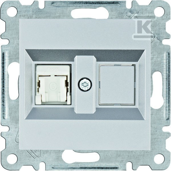 LUMINA Gniazdo komputerowe pojedyczne RJ45 kat.6 UTP, srebrny WL2152