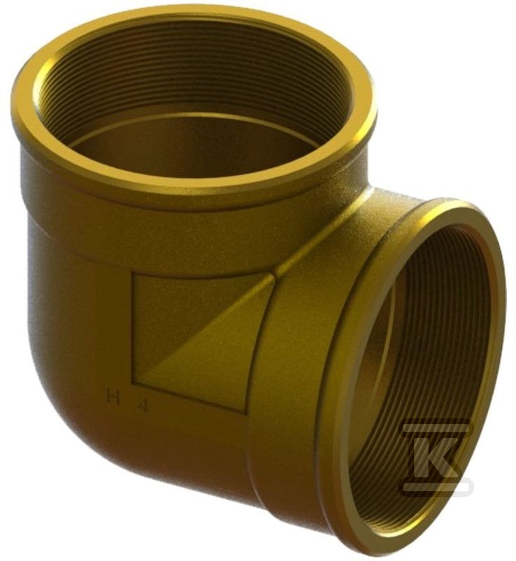 Kolano mosiężne 90st. HELA-V 125/90 GW 5″ PN10, do rur preizolowanych Pex/PE, oznaczenie: V 125 61212500500T