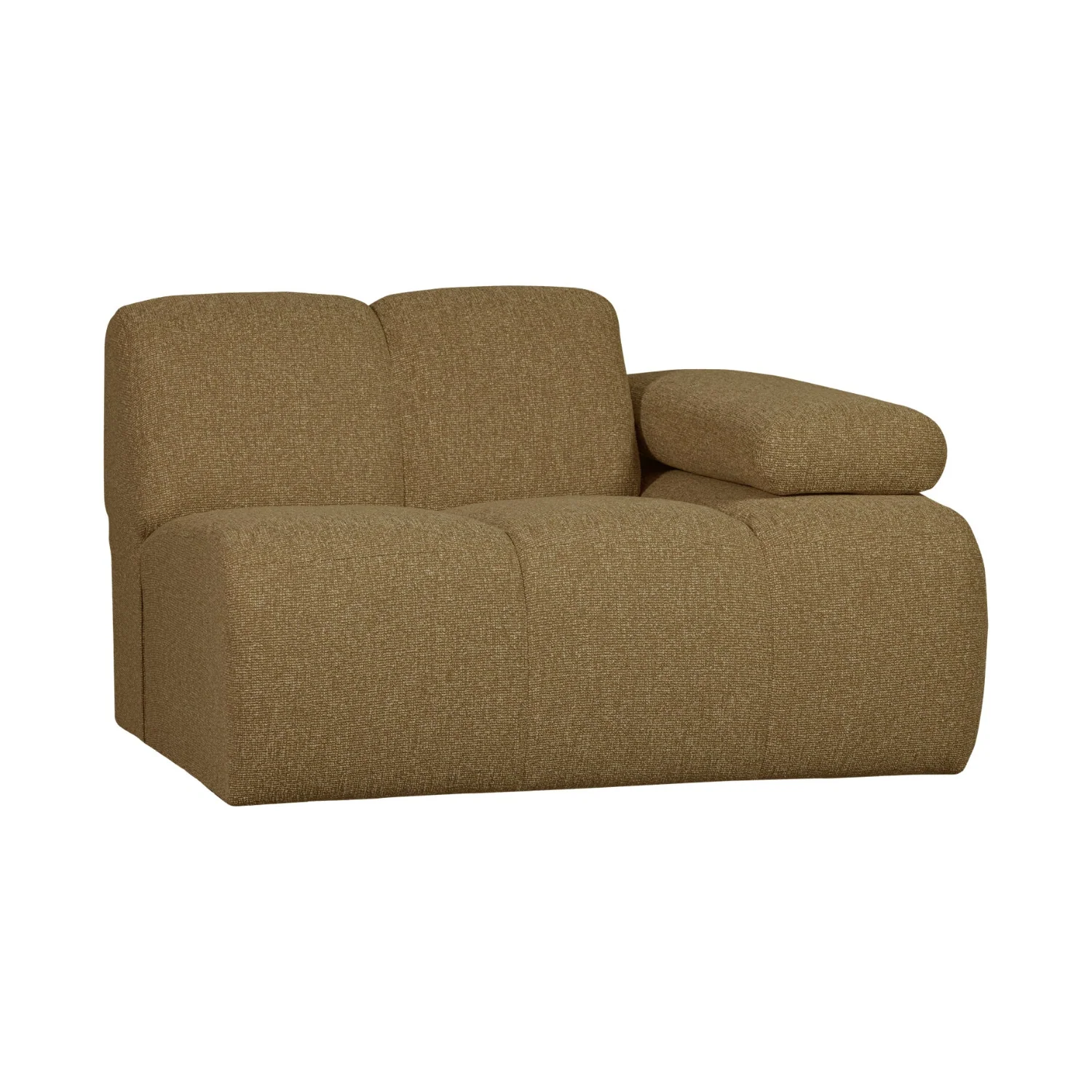 Sofa modułowa MOJO – element prawostronny ciemny miodowy bouclé