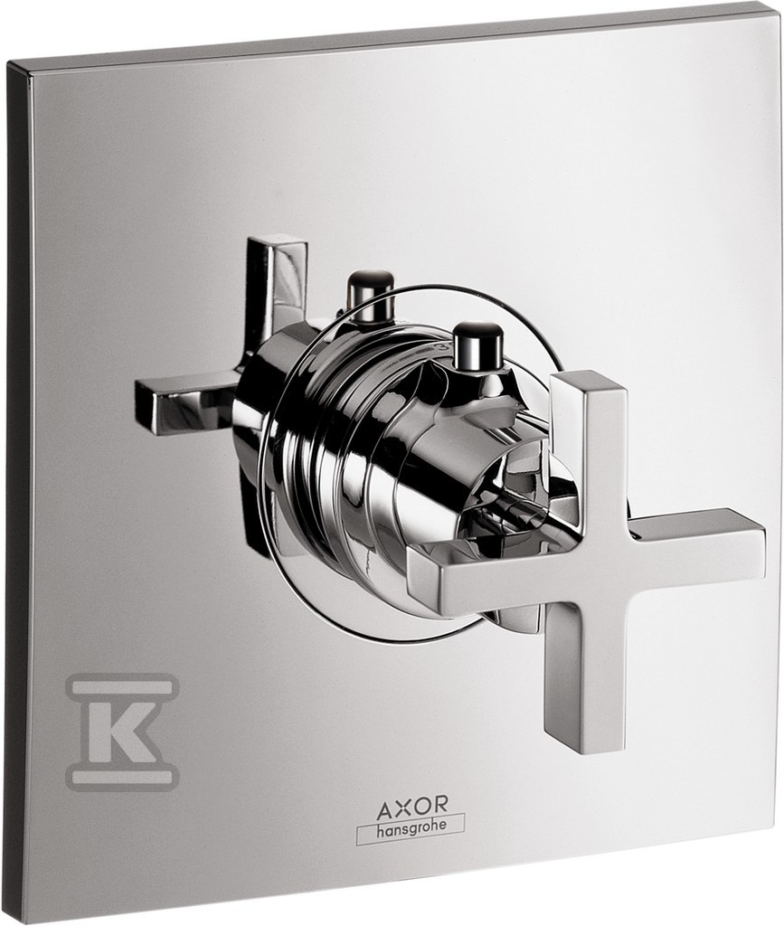 Bateria termostatowa Hansgrohe Axor Citterio podtynkowa High Flow, element zewnętrzny, pokrętło krzyżowe chrom 39716000