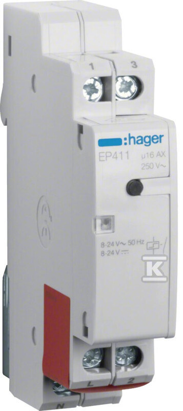 Przekaźnik bistabilny elektroniczny 8-24V AC/DC 1NO 16A EP411