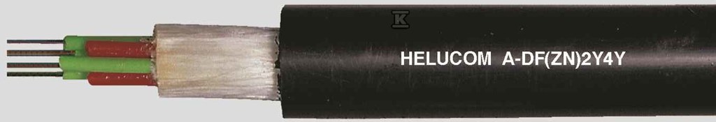 Kabel światłowodowy helucom A-DF(ZN)2Y4Y 12 G50/125 zewnętrzny, opona pa, czarny 80627