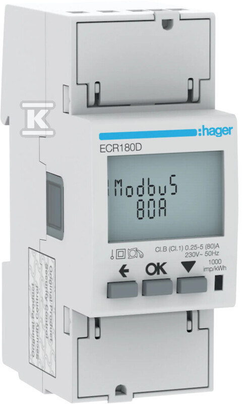 Licznik energii elektrycznej 1-fazowy, 80A 2M, Modbus, MID ECR180D