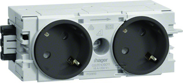 Gniazdo SCHUKO 2-krotne 45° WAGO C-profil antracyt, TEHALIT.WA GS20109011