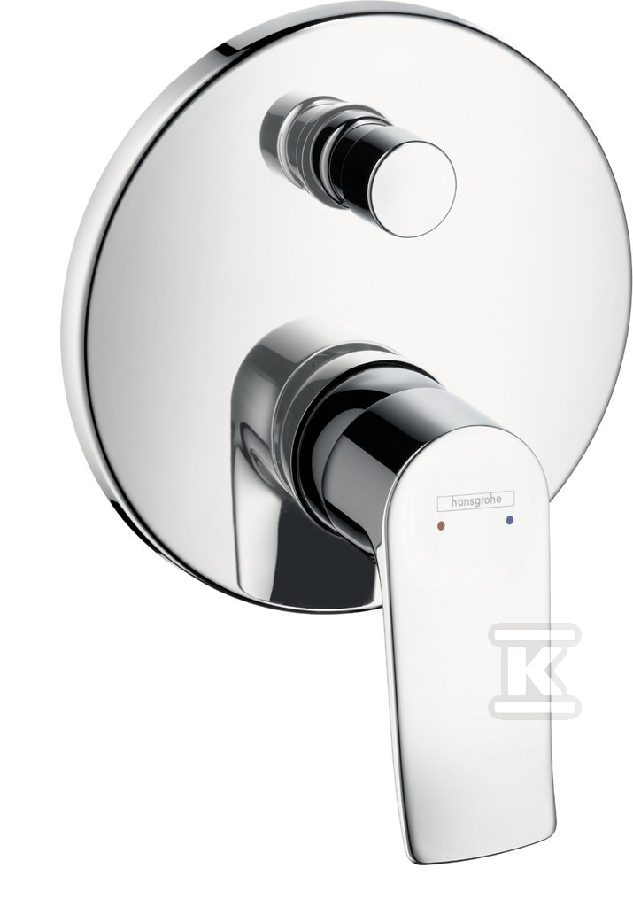 Bateria wannowa Hansgrohe Metris E2 jednouchwytowa, montaż podtynkowy, element zewnętrzny chrom 31493000