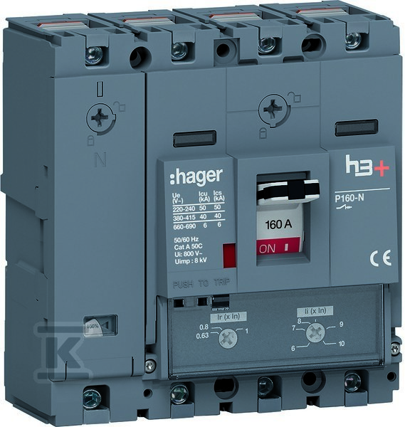 Wyłącznik mocy h3+ P160 4P 160A 40kA TM HNS161DC