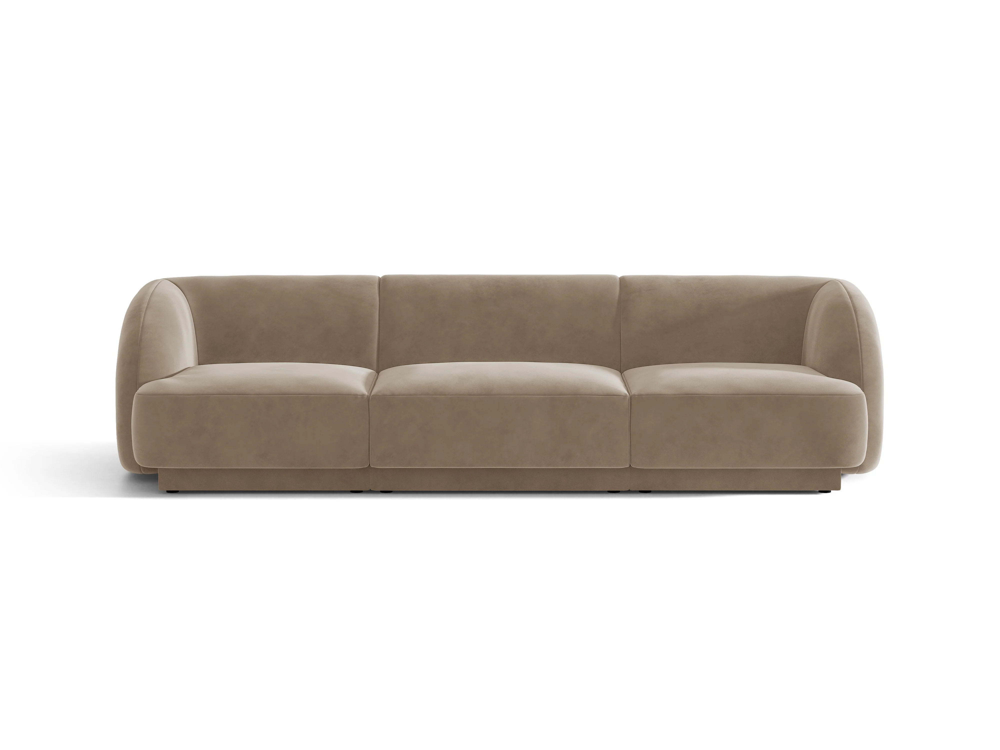 Sofa aksamitna 3-osobowa MILEY cappuccino