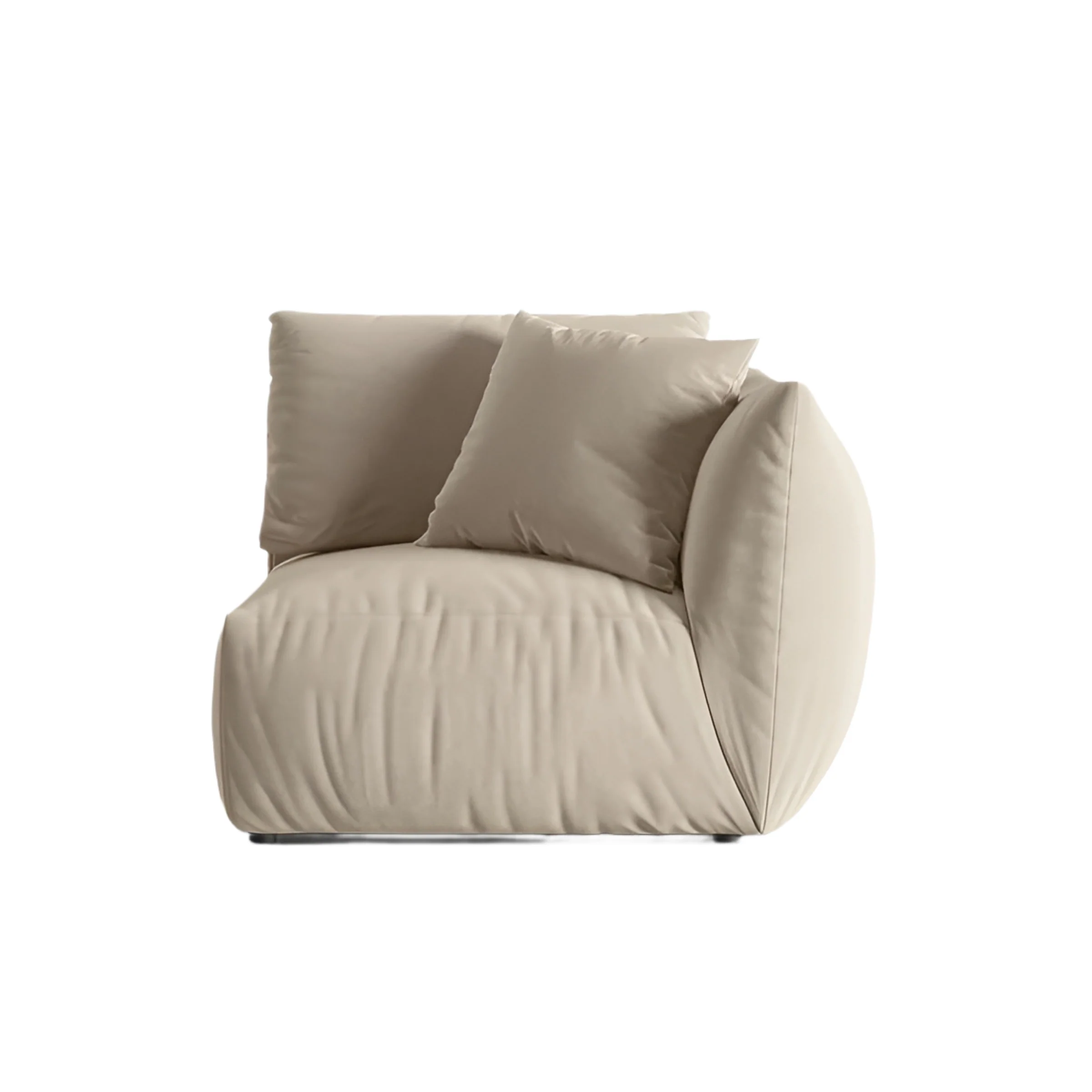 Sofa modułowa aksamitna CHRIS – element prawostronny ecru