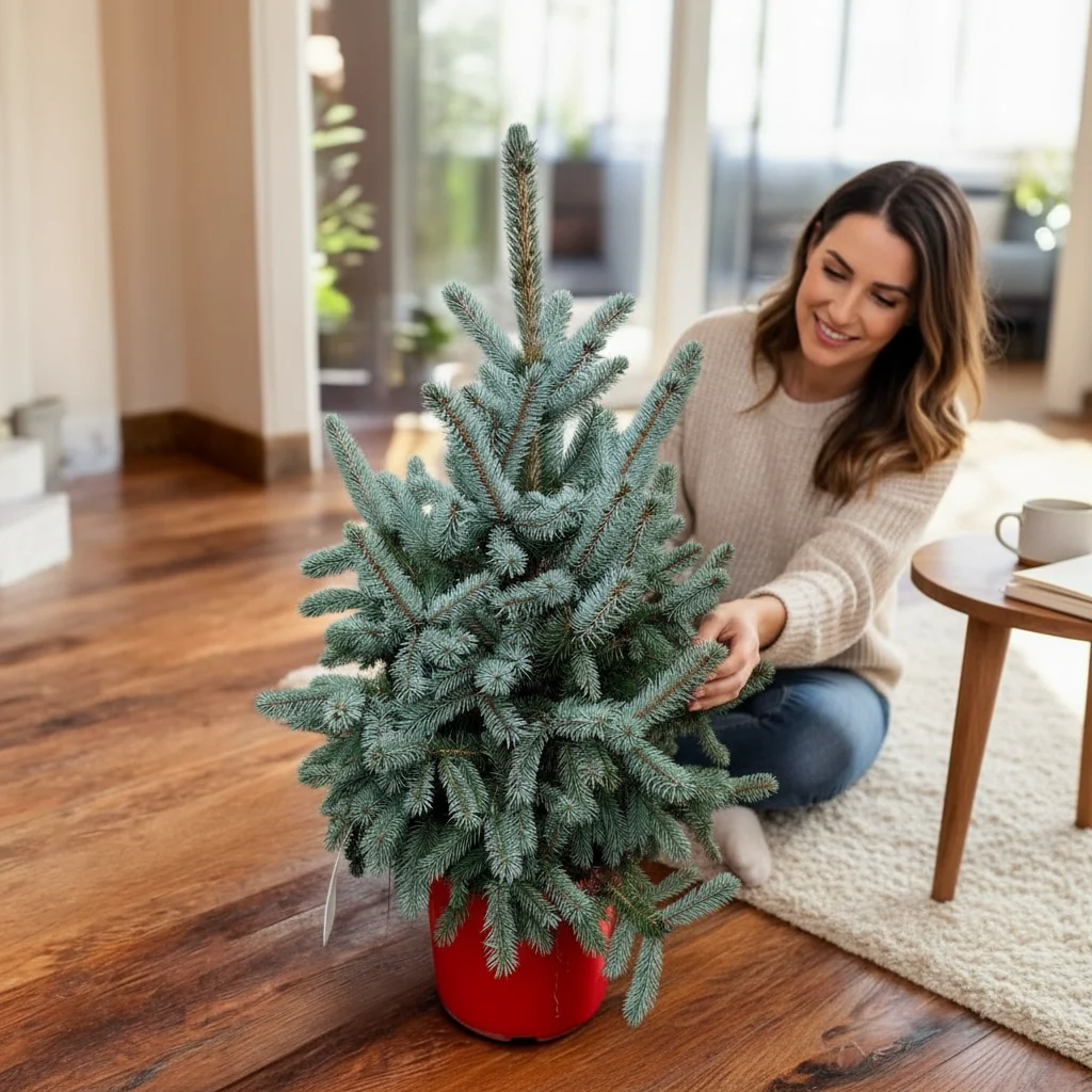 Brad argintiu in ghiveci XL – Picea pungens 'Super Blue’ H85-90 cm
