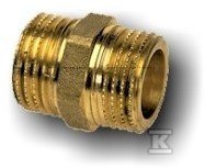 Złączka mosiężna nakrętno-nakrętna HELA-D GZ 4″xGZ 4″ PN10, do rur preizolowanych Pex/PE, oznaczenie: D 100 100 61410010000T
