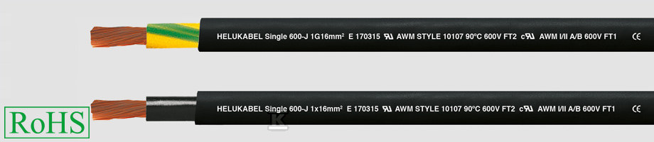 Przewód jednożyłowy PVC wg UL/CSA SINGLE 600-J 1G10 mm2 (AWG8) żółto-zielony 10883