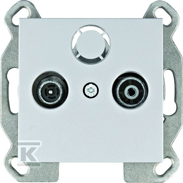 LUMINA Gniazdo RTV przelotowe, srebrny WL3022