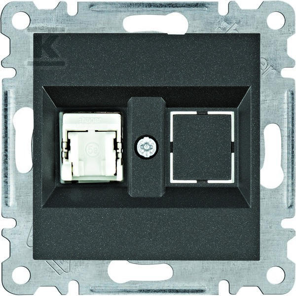 LUMINA Gniazdo komputerowe pojedyczne RJ45 kat.5e FTP, czarny WL2133