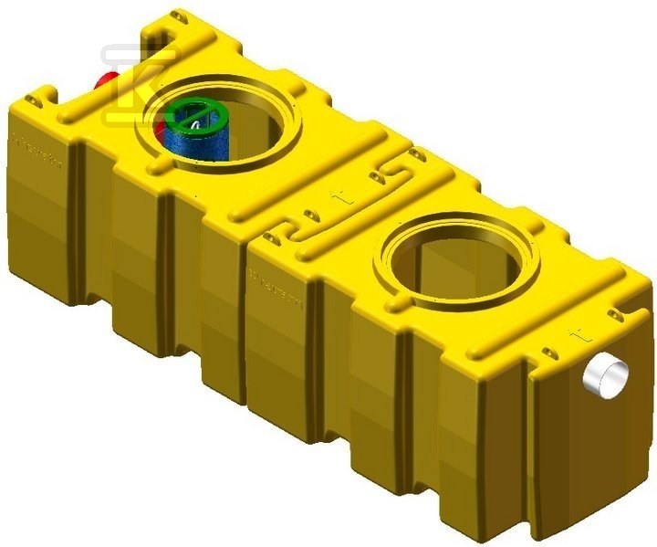 Separator koalescencyjny KPE 15 – polietylenowy, przepustowość maks. 15 l/s, króćce z PE – AQUAFIX 10PE 383515