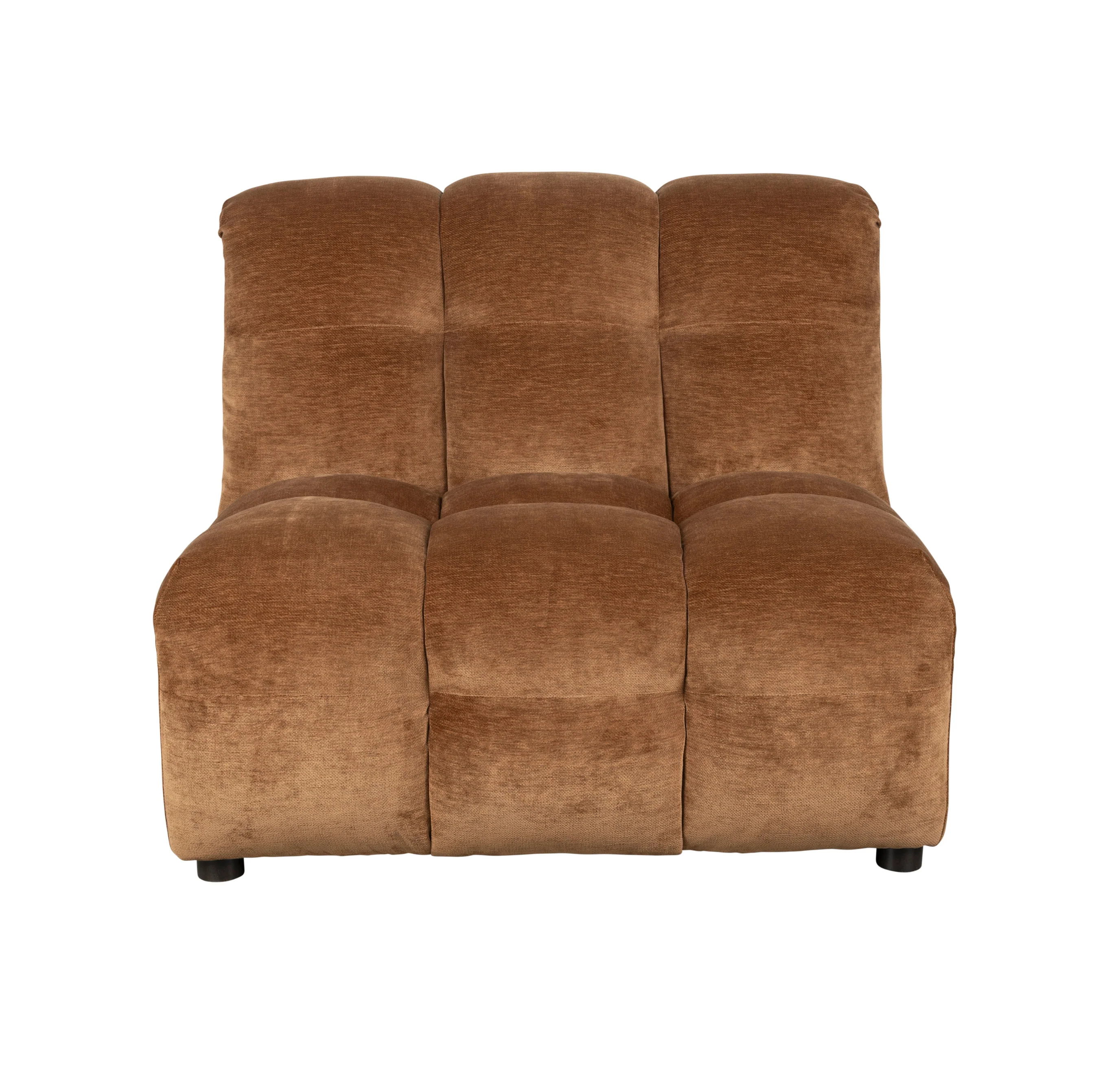 Sofa modułowa HACKMAN – element środkowy koniakowy welur