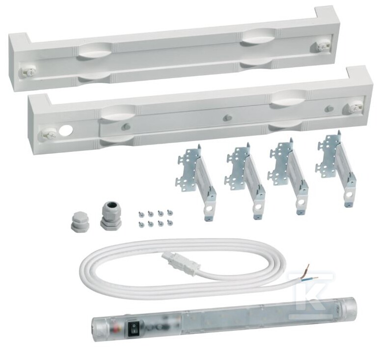 Blok dla oświetlenia LED z wyłącznikiem + pusty blok 75×500 mm UG02E1N