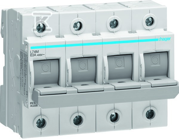 Modułowy rozłącznik bezpiecznikowy poziomy D02 4P 63A 400VAC 110/220VDC L74M