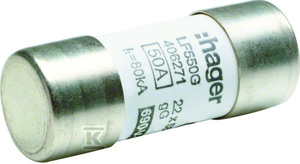 Wkładka bezpiecznikowa cylindryczna CH-22 22x58mm gG 50A 500VAC LF550G