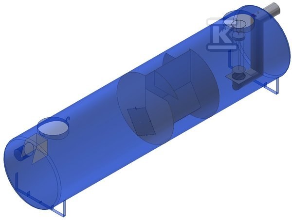 Separator koalescencyjny stalowy AQUAFIX SKG 100 z osadnikiem, przepustowość nominalna 100 l/s, poj. os. 11370 l, króćce stalowe 181100
