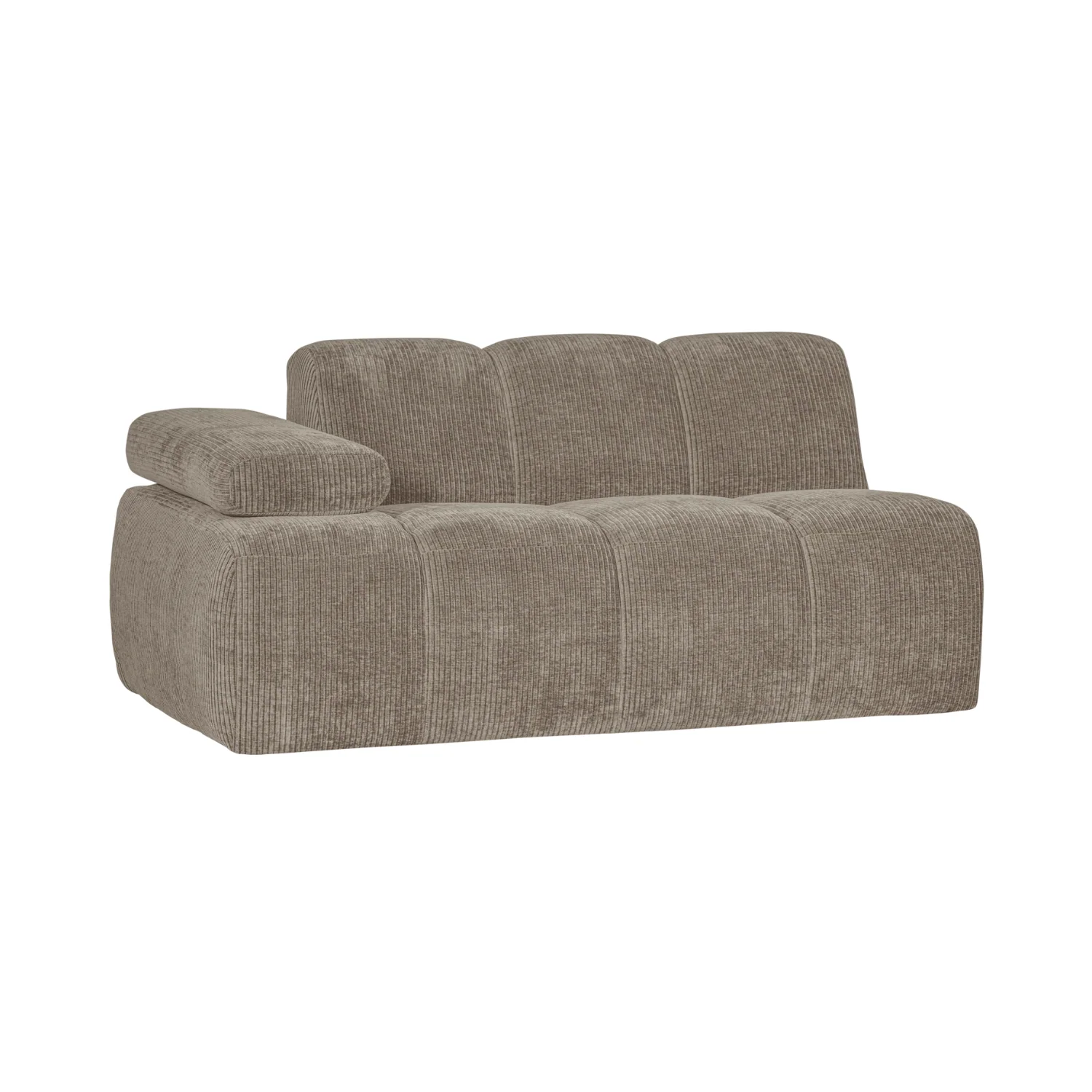Sofa modułowa MOJO – element 1,5-osobowy lewostronny ciemny piaskowy sztruks