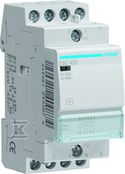 Stycznik 4NO 25A 230V AC ESC425