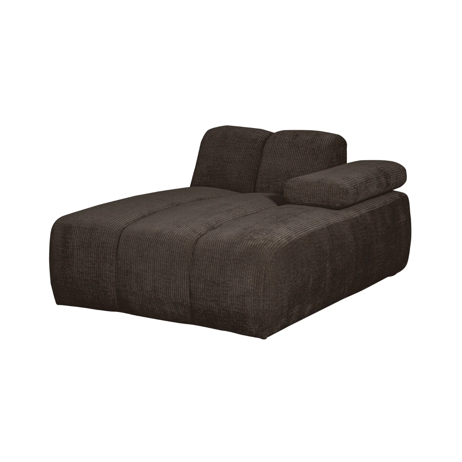 Sofa modułowa MOJO – szezlong prawostronny ciemnobrązowy sztruks