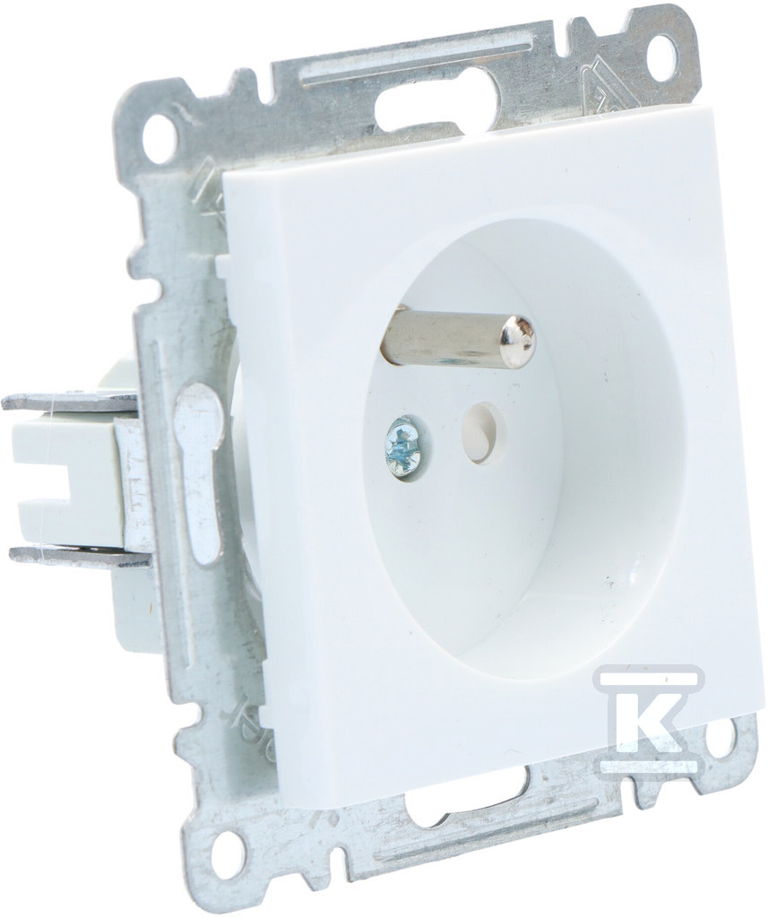 Gniazdo 2P+E, 230V/16A, przesłony styków, biały LUMINA WL1040