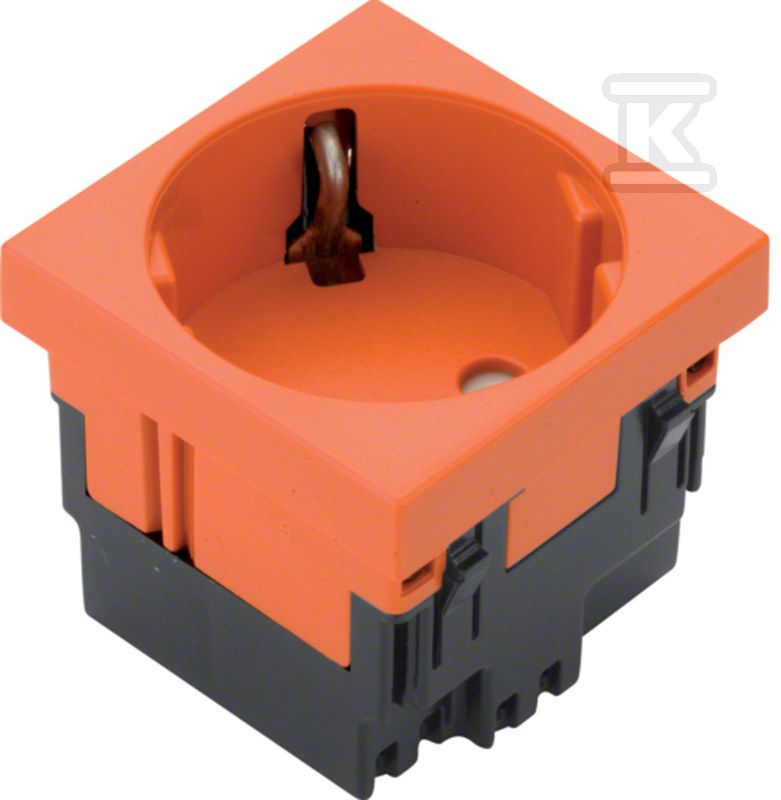 Gniazdo SCHUKO 33° 1-krotne 45×45 mm bezhalogenowe pomarańczowy, TEHALIT.GB-EG ESR1332004