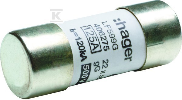 Wkładka bezpiecznikowa cylindryczna CH-22 22x58mm gG 125A 400VAC LF599G