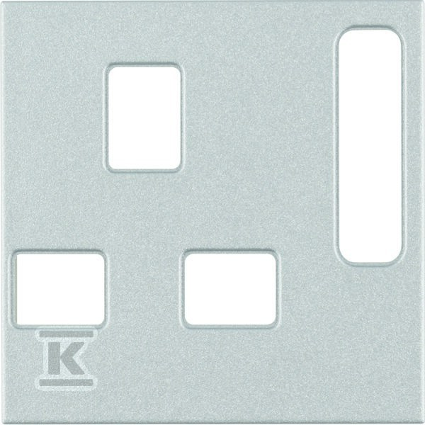 Płytka czołowa do gniazdo z uziemieniem standard brytyjski alu mat, B.KWADRAT/S.1/B.7 3313071404