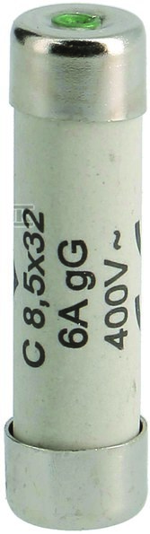 Wkładka bezpiecznikowa cylindryczna C 8, 5x32mm gG 6A 400VAC L8532C06