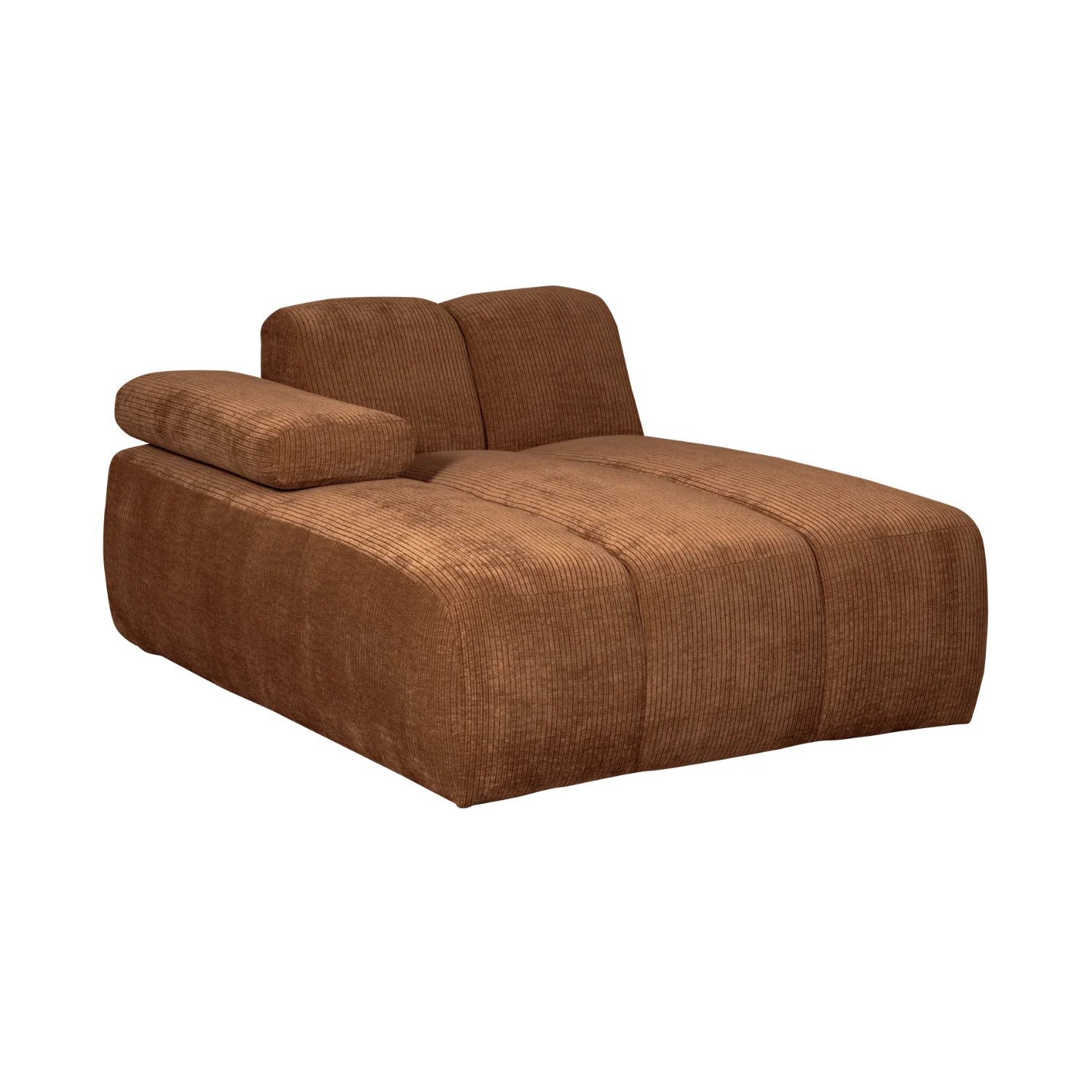 Sofa modułowa MOJO – szezlong lewostronny rdzawy brązowy sztruks