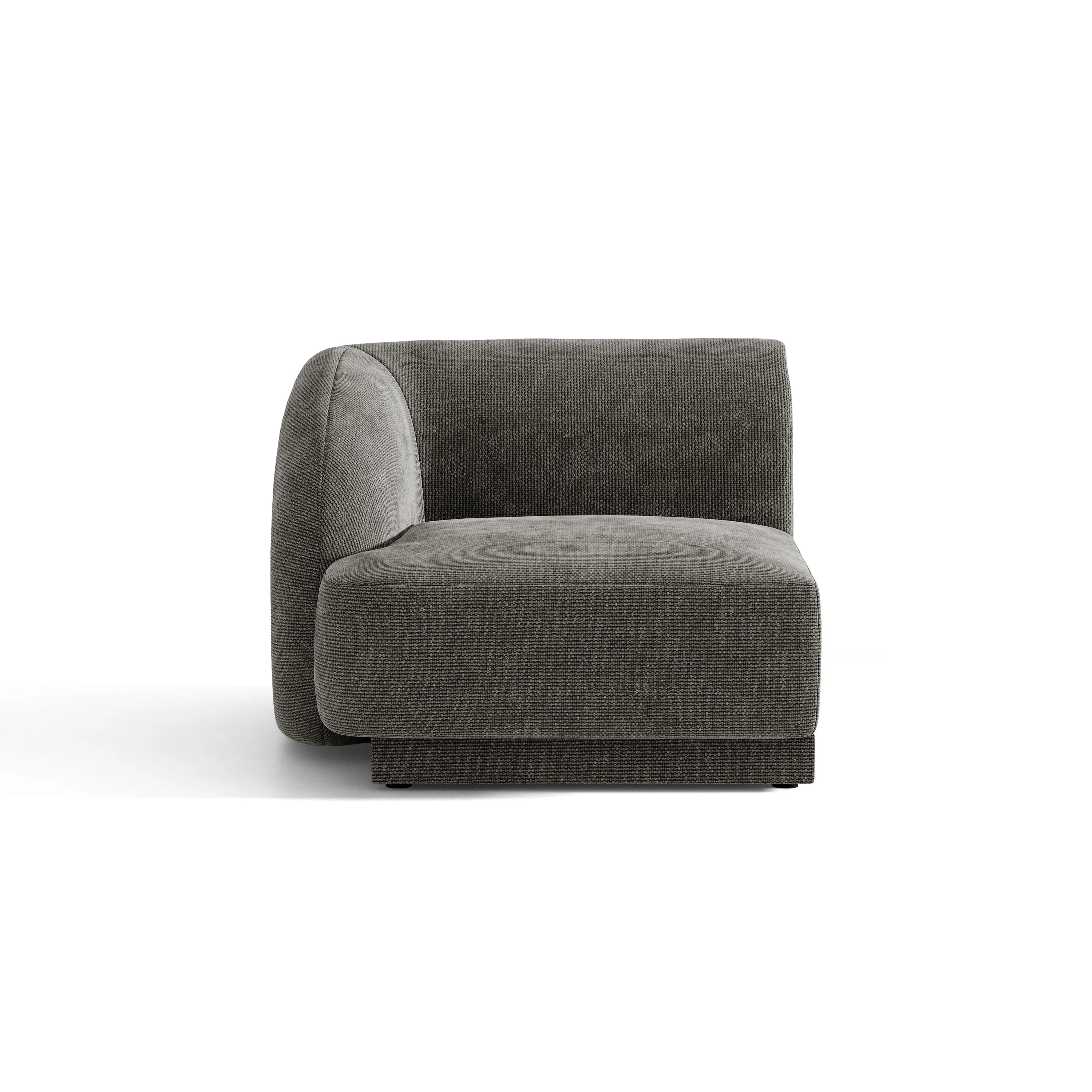 Sofa modułowa MILEY – moduł lewostronny szary szenil jedwabisty