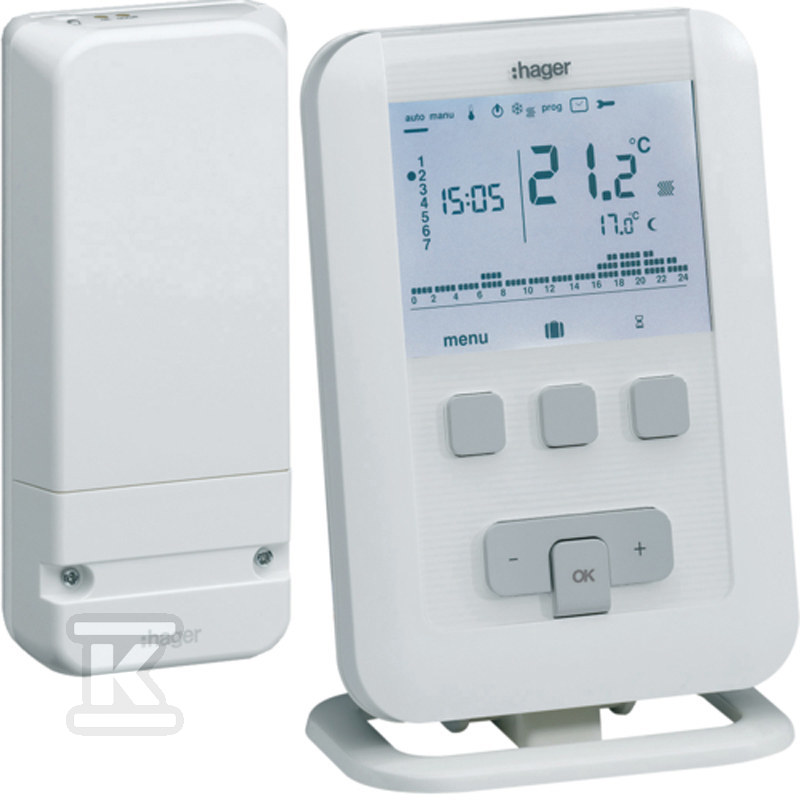 Termostat zegarowy radiowy z odbiornikiem, 8A, 230 V EK560