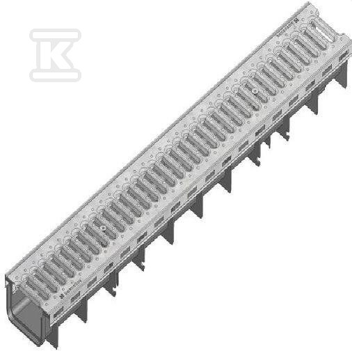 Korytko RECYFIX STANDARD 100, typ 60, z rusztem szczelinowym, zaciskowym, przejazd dla sam. os., ocynk. 40236